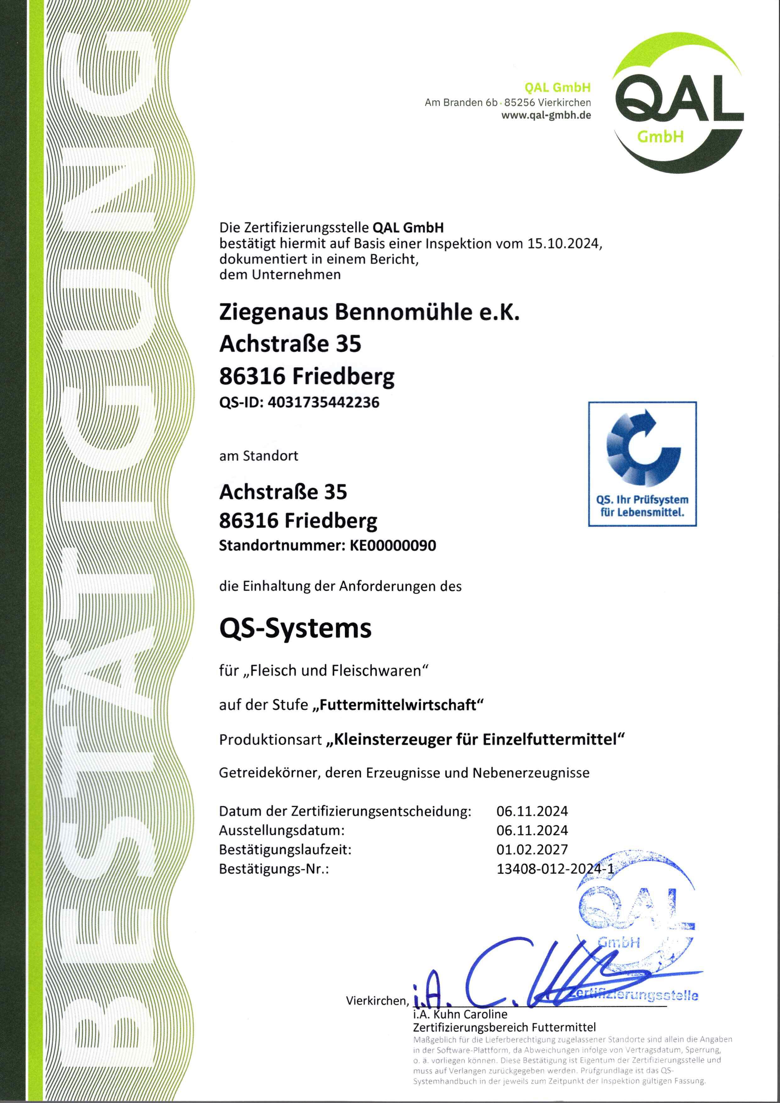 QS-Systeme Futtermittelwirtschaft 